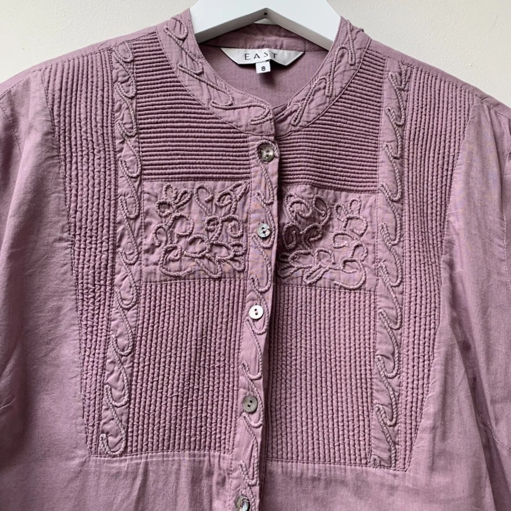 East pure cotton shirt size uk 8 long sleeves quilted - Picture 5 of 11